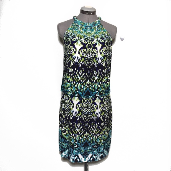 London Times Dresses & Skirts - London Times Braided Neckline Halter Dress 6